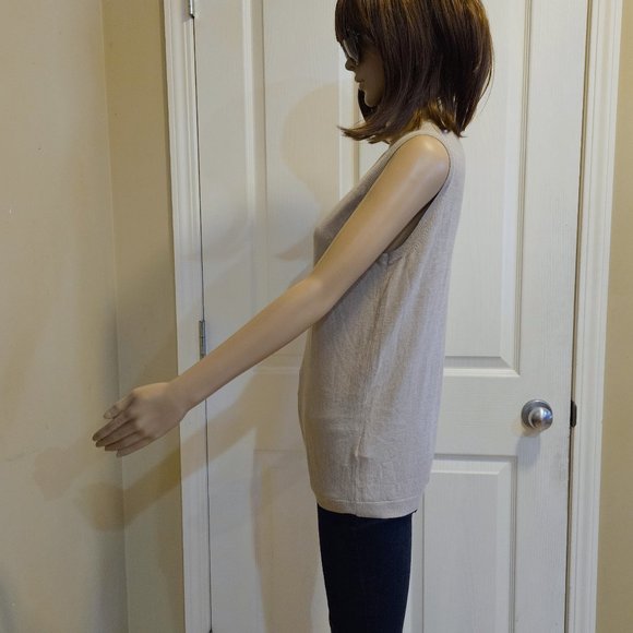 FACONNABLE, Silk/cashmere sleeveless beige colour vest - Picture 10 of 13